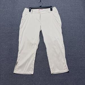 Antigua Desert Dry Khaki Golf Pants Womens 8 Cropped Stretch